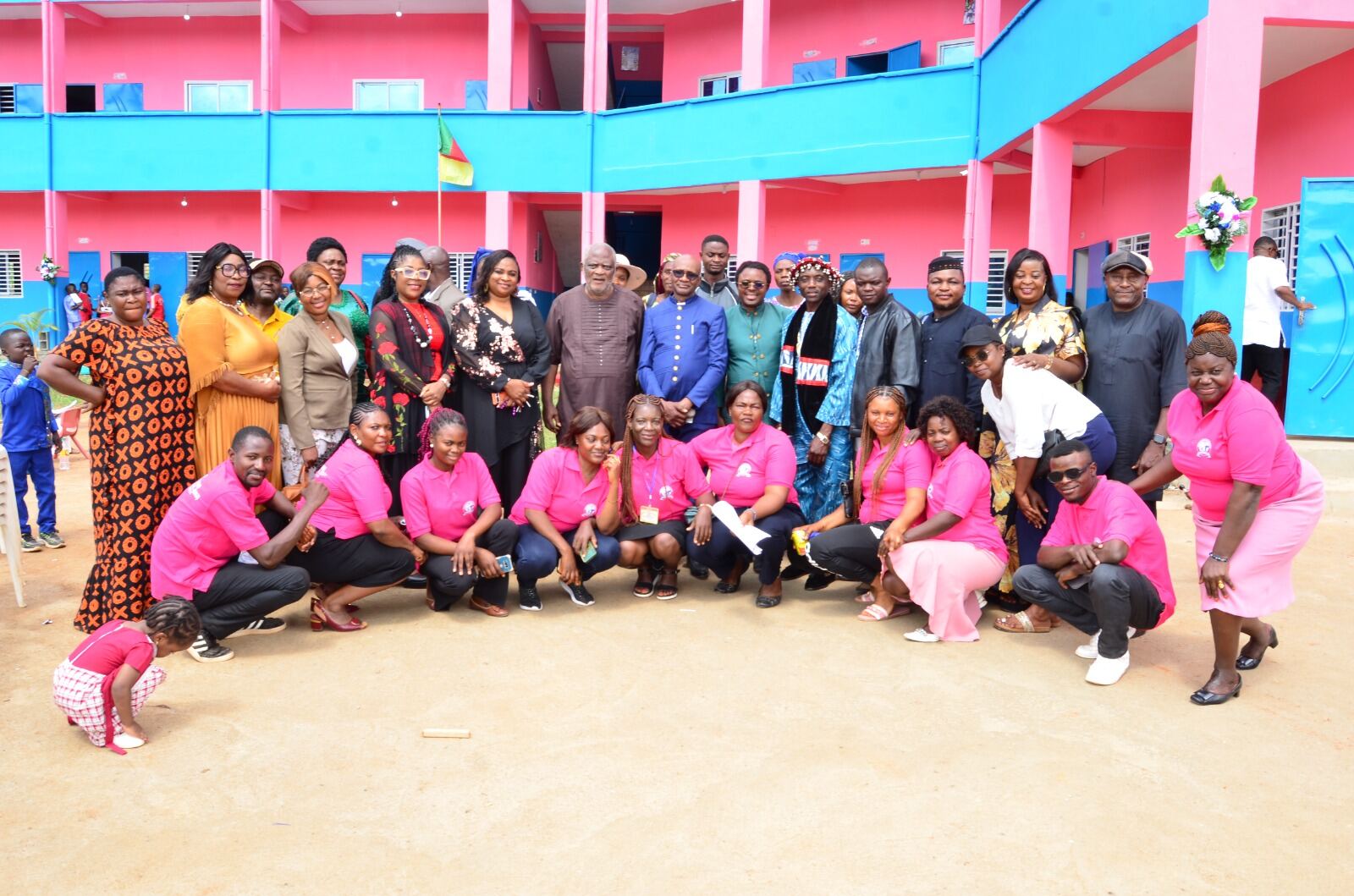 Super Kids International School staff team with visiting partners